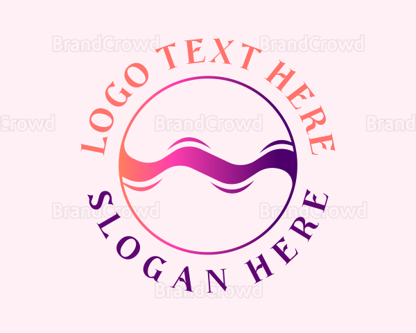 Abstract Gradient Water Wave Logo