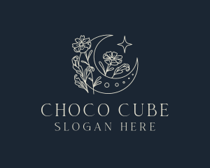 Floral Crescent Moon Logo