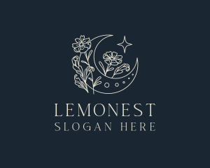 Floral Crescent Moon Logo