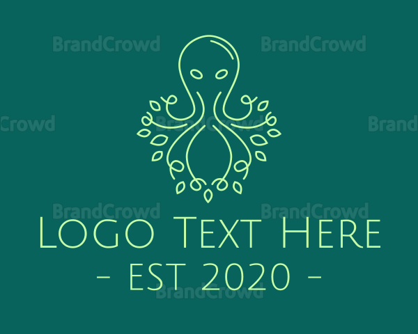 Green Nature Octopus Logo