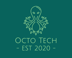 Green Nature Octopus  logo design