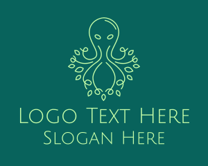 Green Nature Octopus  Logo