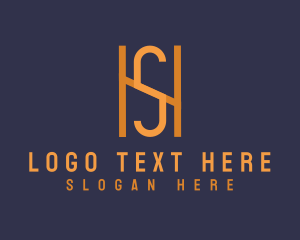 Golden - Premium Industrial Firm Letter HS logo design