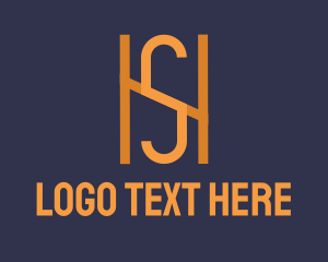 Original - Orange Monogram H & S logo design