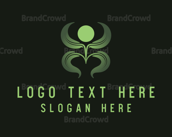 Green Plant Person Logo