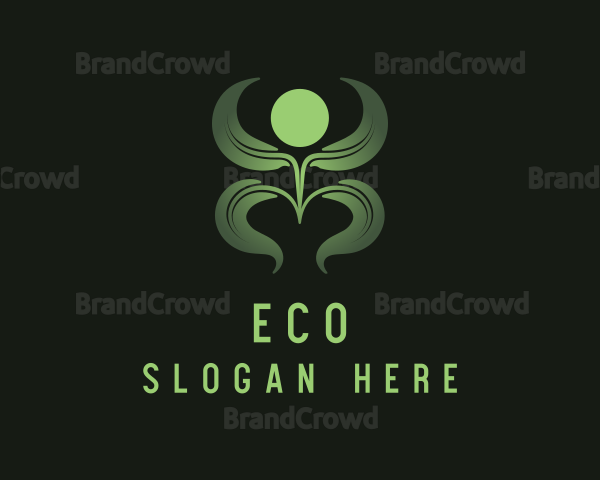 Green Plant Person Logo