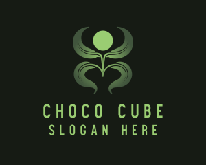 Yoga - Green Plant Person logo design