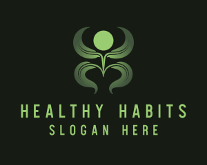 Green Plant Person logo design