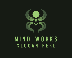 Green Plant Person logo design