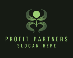 Green Plant Person logo design