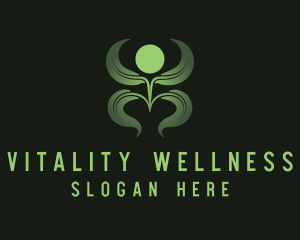 Green Plant Person logo design