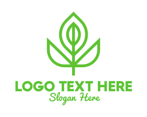 Earth - Green Monoline Flower Bud logo design