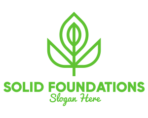 Eco Friendly - Green Monoline Flower Bud logo design