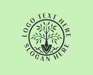 Leaf - Landscaper Lawn Shovel logo design