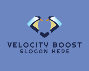 Penguin Diamond Letter V  logo design