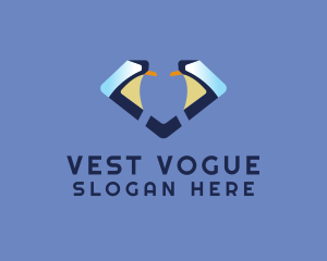 Penguin Diamond Letter V  logo design