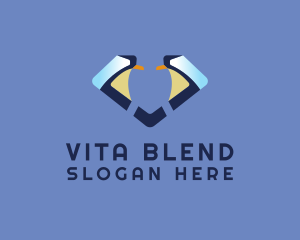 Penguin Diamond Letter V  logo design