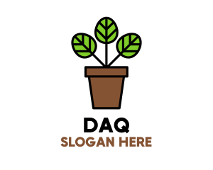 Leaves Plant Pot Logo