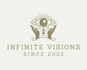 Visionary - Mystical Eye Hands Oracle logo design