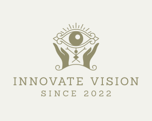 Visionary - Mystical Eye Hands Oracle logo design