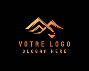 Excavation - Orange Excavator Machinery logo design