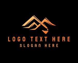 Worker - Orange Excavator Machinery logo design