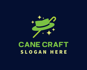 Cane - Gentleman Hat Cane logo design