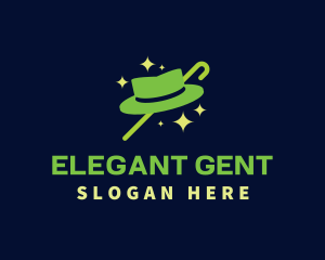 Gentleman Hat Cane logo design