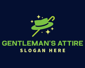 Gentleman Hat Cane logo design