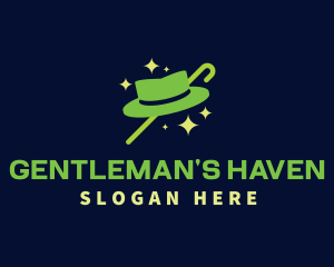 Gentleman Hat Cane logo design