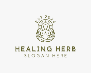 Leaf Healing Meditation logo design