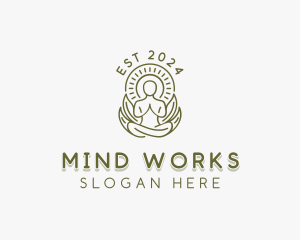 Leaf Healing Meditation logo design