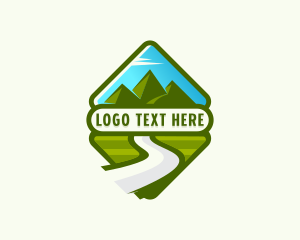 Hills - Mountain Valley Camping Travel logo design