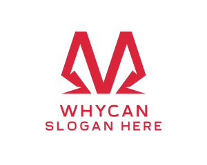 Alphabet - Polygon M Stroke logo design