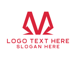 Alphabet - Polygon M Stroke logo design