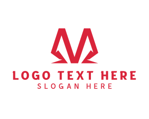 Alphabet - Polygon M Stroke logo design