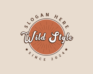 Western Hipster Retro Business logo design