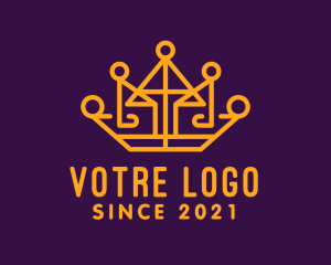 Outline - Gold Crown Headdress logo design
