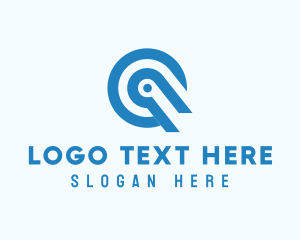 Blue - Industrial Tech Letter Q logo design