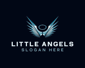 Angel Halo Wings logo design