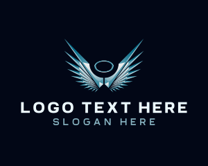 Church - Angel Halo Wings logo design