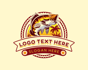 Coastal - Trout Fish Fishing logo design