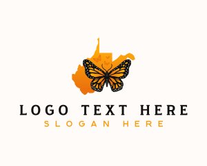 Map - West Virginia Butterfly logo design