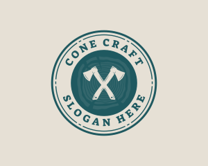 Lumber Wood Log Axe logo design