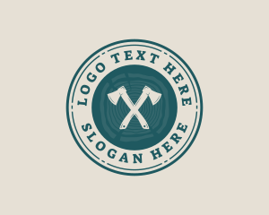 Log - Lumber Wood Log Axe logo design