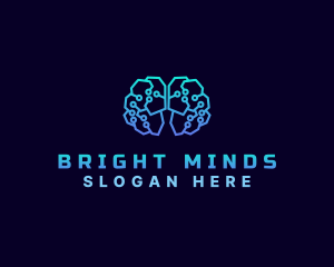 Science - Geometric Technology Brain logo design