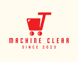 Minimart - Grocery Cart Letter T logo design