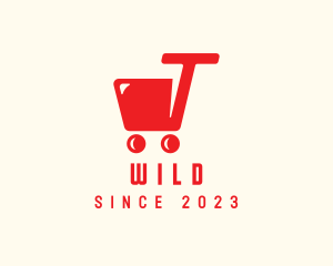 Retail - Grocery Cart Letter T logo design