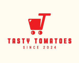 Grocery Cart Letter T logo design