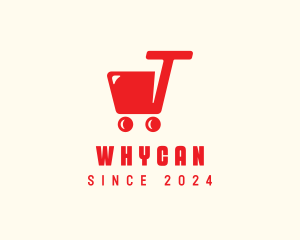 Shopping - Grocery Cart Letter T logo design